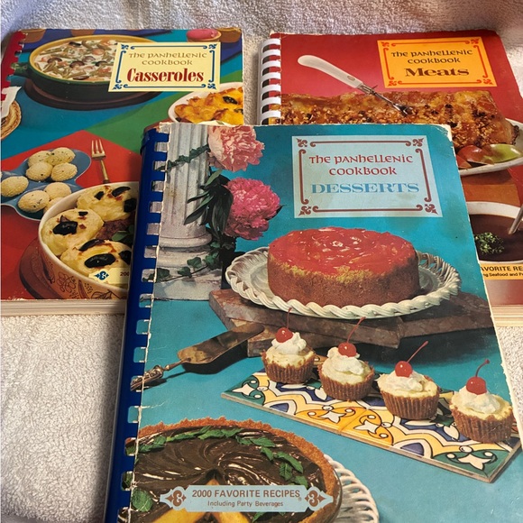 The Panhellenic Cookbook Other - Vintage Panhellenic Cookbooks Lot of 3 Desserts Meats Casseroles Recipe 1969